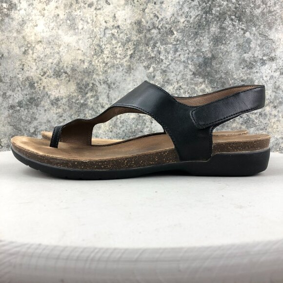 Dansko Women's Size 39 (8.5-9) Reece Black Waxy Leather Slingback Sandals - Picture 6 of 16